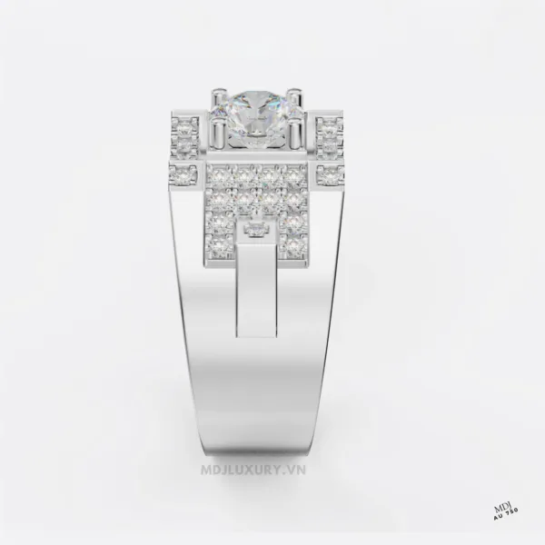 Nhẫn Nam Vàng Đá Ruby Cao Cấp Đính Đá Ruby NN132