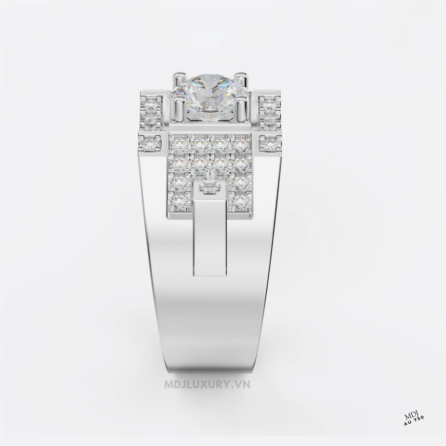 Nhẫn Nam Vàng Đá Ruby Cao Cấp Đính Đá Ruby NN132