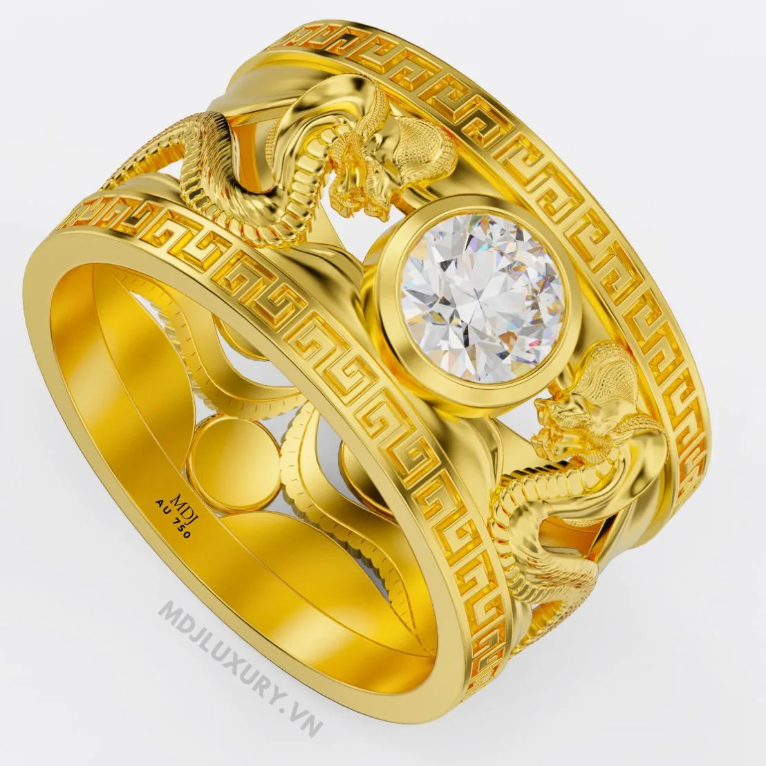 Nhẫn Vàng Nam Tuổi tỵ Đá Ruby Thiên Nhiên - NN156