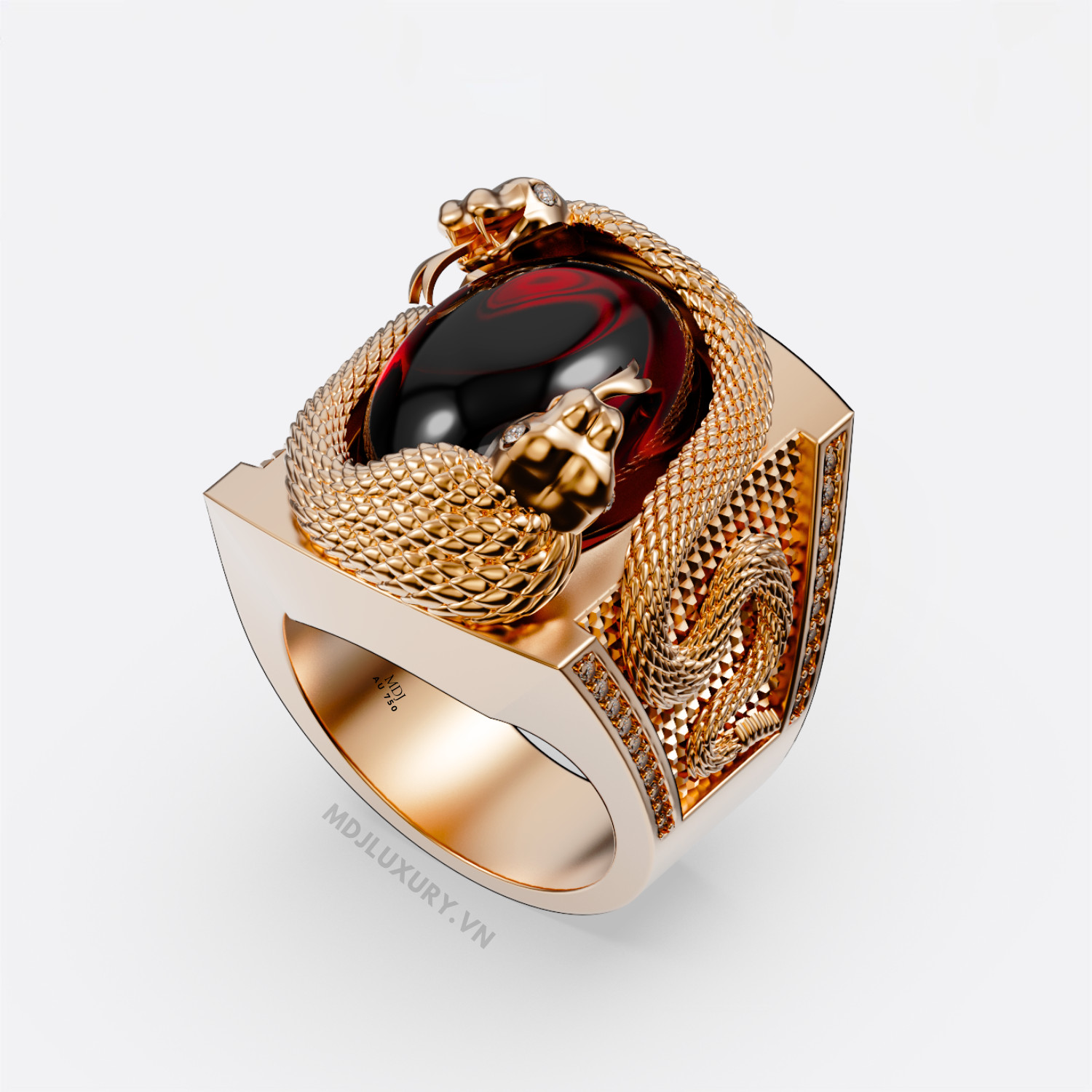 Nhẫn Nam Vàng Tuổi Tỵ Đá Quý Thiên Nhiên NN166