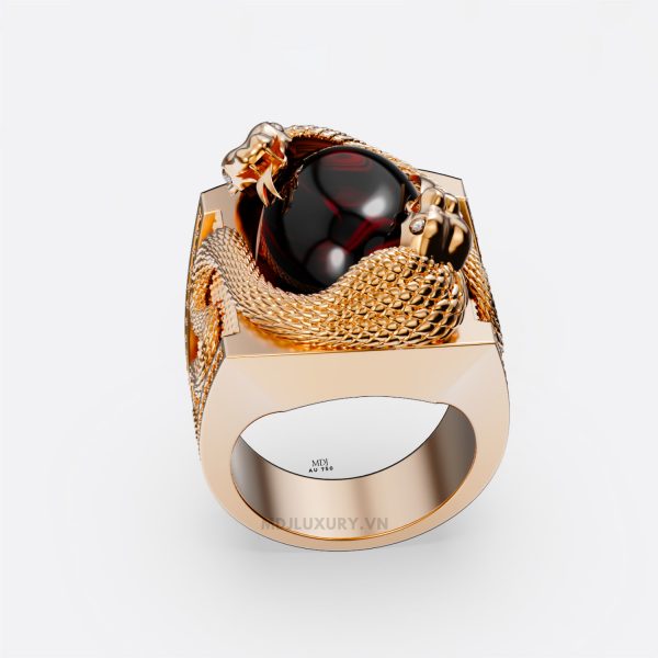 Nhẫn Nam Vàng Tuổi Tỵ Đá Quý Thiên Nhiên NN166