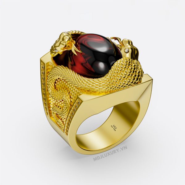 Nhẫn Nam Vàng Tuổi Tỵ Đá Quý Thiên Nhiên NN166