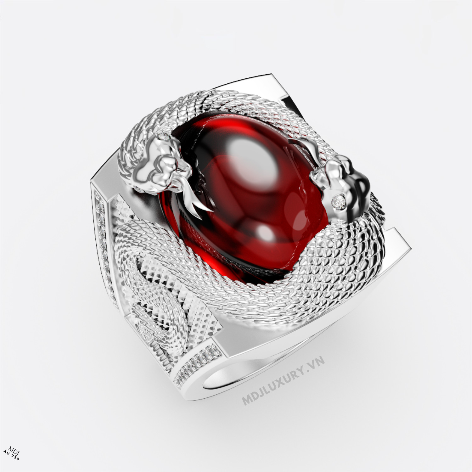 Nhẫn Nam Vàng Tuổi Tỵ Đá Quý Thiên Nhiên NN166