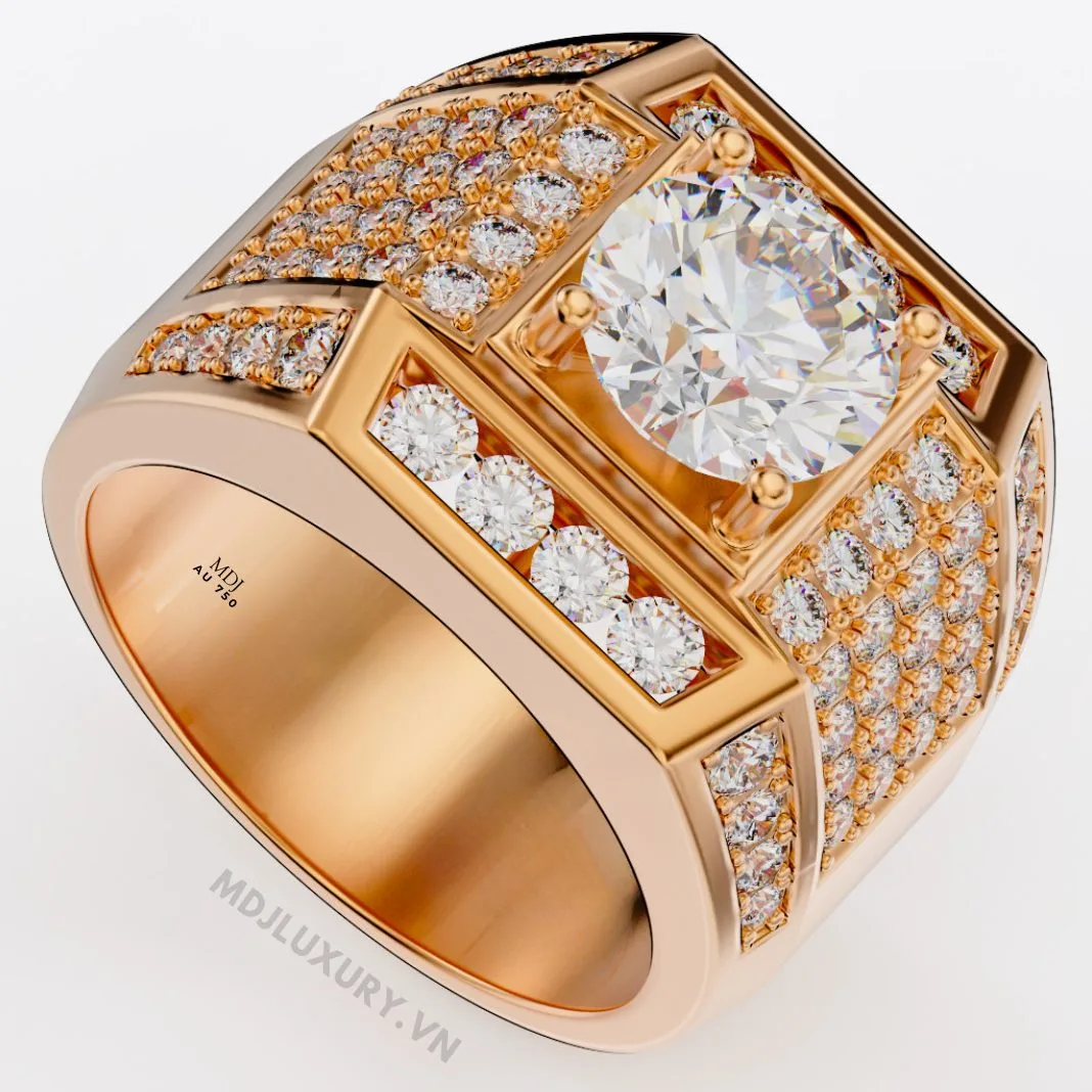 Nhẫn Vàng Nam 14K Đá Ruby Cao Cấp NN168