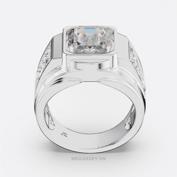 Nhẫn Nam Vàng Ý 18K - Song Long Đá Ruby NN185