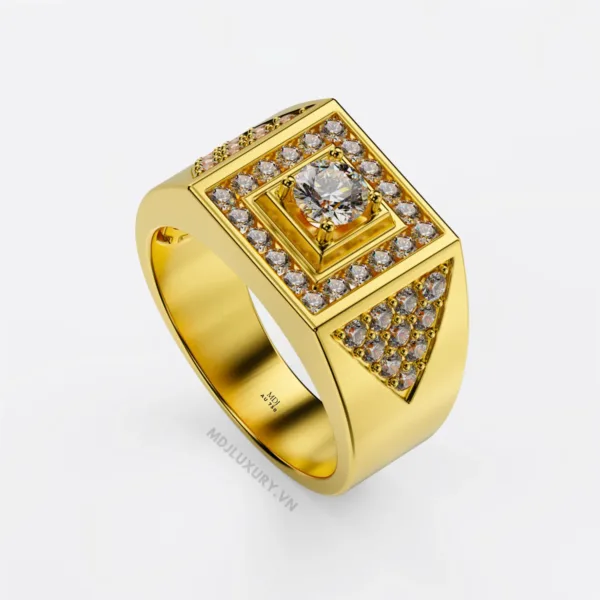 Nhẫn Nam Vàng Tây Kim Cương Nhân Tạo NN199