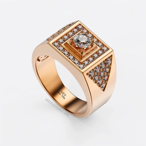 Nhẫn Nam Vàng Tây Kim Cương Nhân Tạo NN199