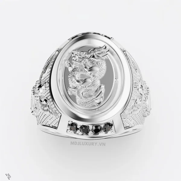 Nhẫn Nam Rồng Và Đại Bàng 18K  - NN348