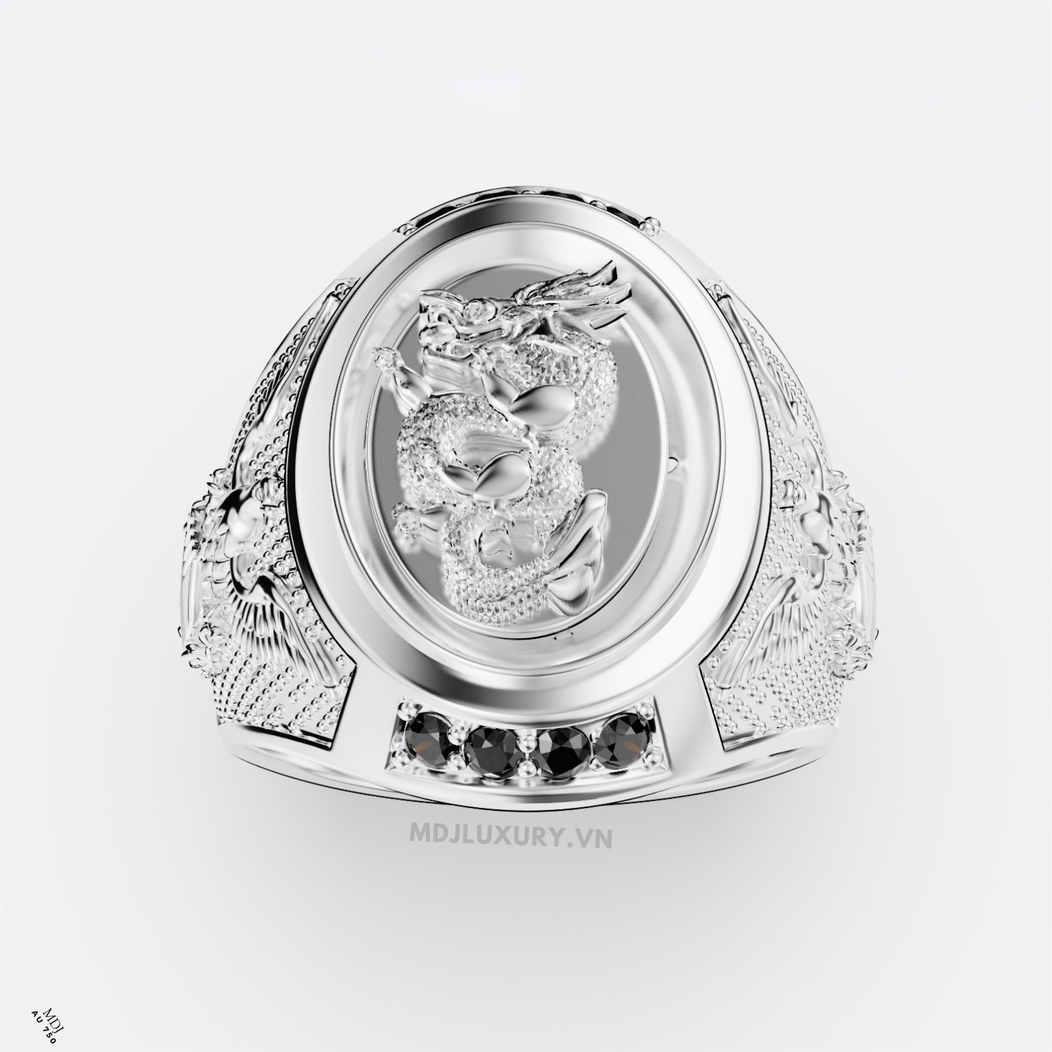 Nhẫn Nam Rồng Và Đại Bàng 18K - NN348