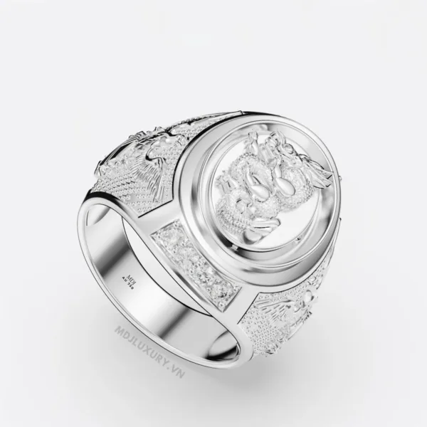 Nhẫn Nam Rồng Và Đại Bàng 18K  - NN348