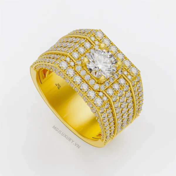 Nhẫn Nam Vàng Tây kim cương 18K MDJ LUXURY - NN365