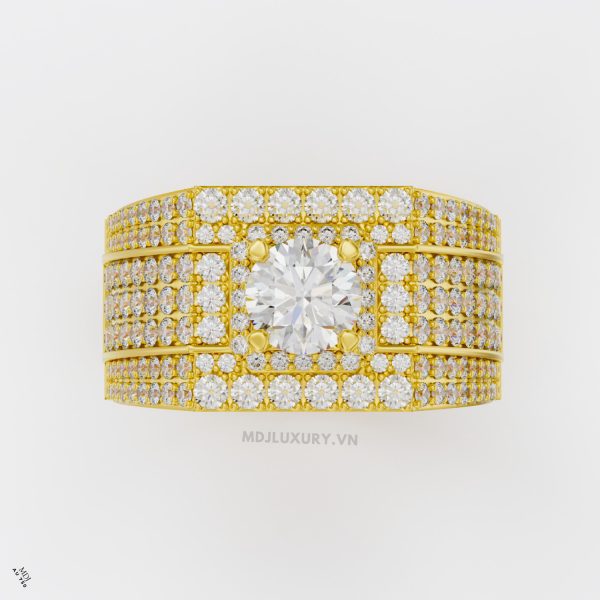 Nhẫn Nam Vàng Tây kim cương 18K MDJ LUXURY - NN365