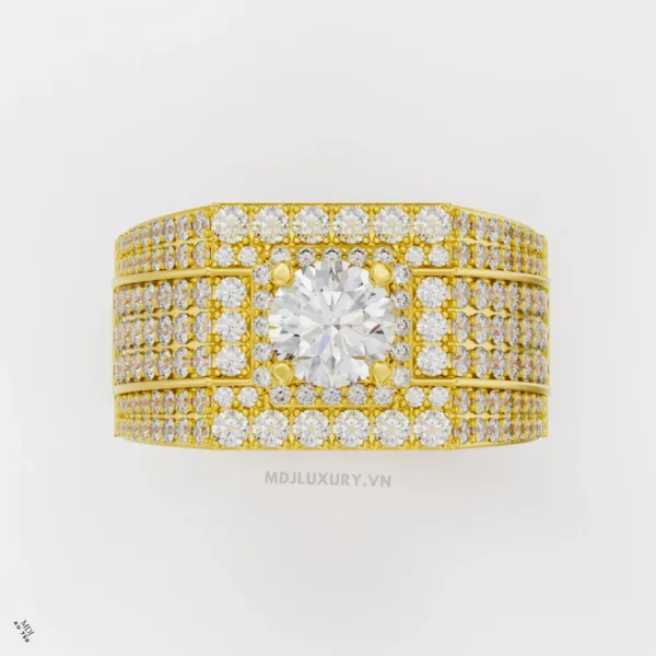 Nhẫn Nam Vàng Tây kim cương 18K MDJ LUXURY - NN365