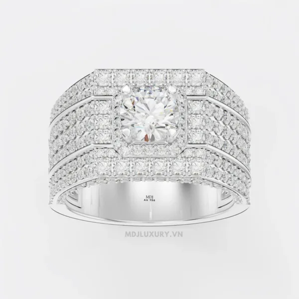 Nhẫn Nam Vàng Tây kim cương 18K MDJ LUXURY - NN365