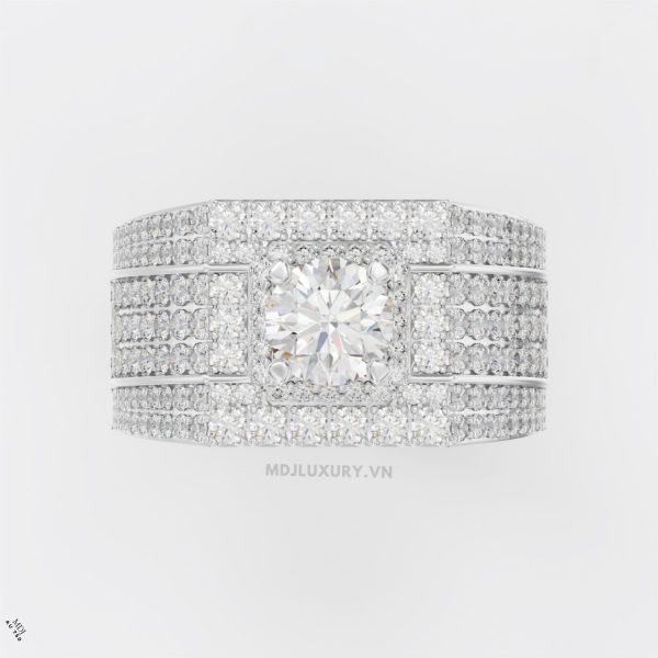 Nhẫn Nam Vàng Tây kim cương 18K MDJ LUXURY - NN365