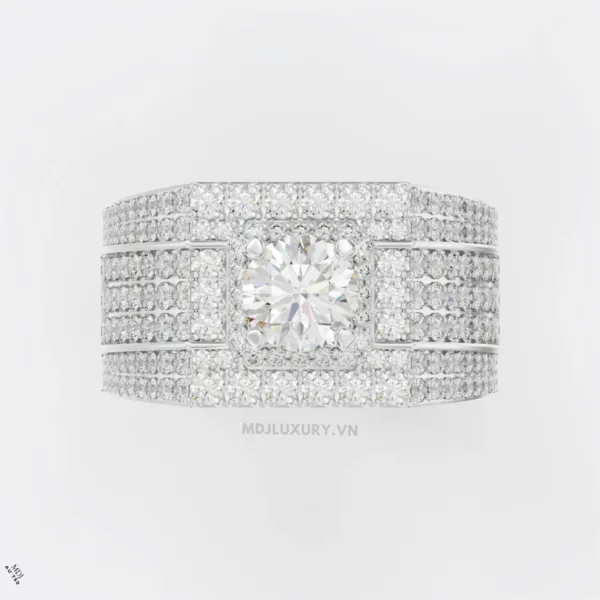 Nhẫn Nam Vàng Tây kim cương 18K MDJ LUXURY - NN365