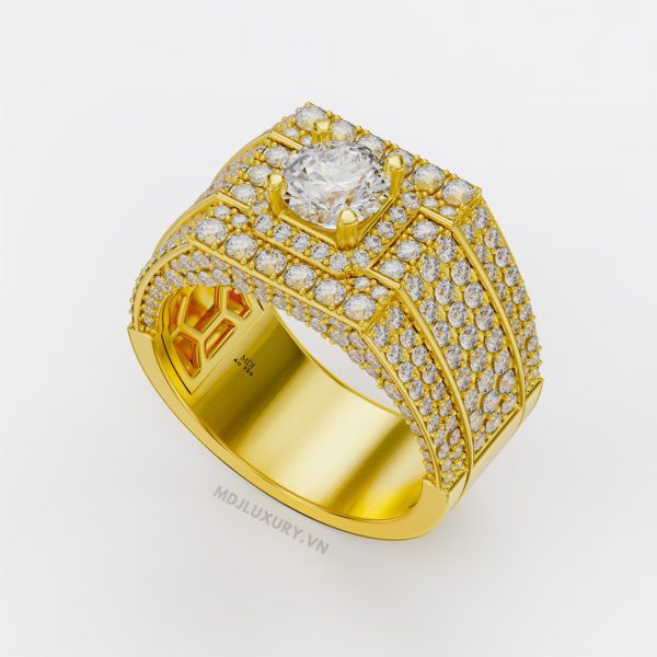Nhẫn Nam Vàng Tây kim cương 18K MDJ LUXURY - NN365
