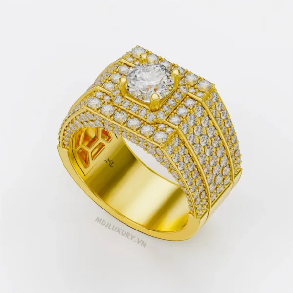 Nhẫn Nam Vàng Tây kim cương 18K MDJ LUXURY - NN365