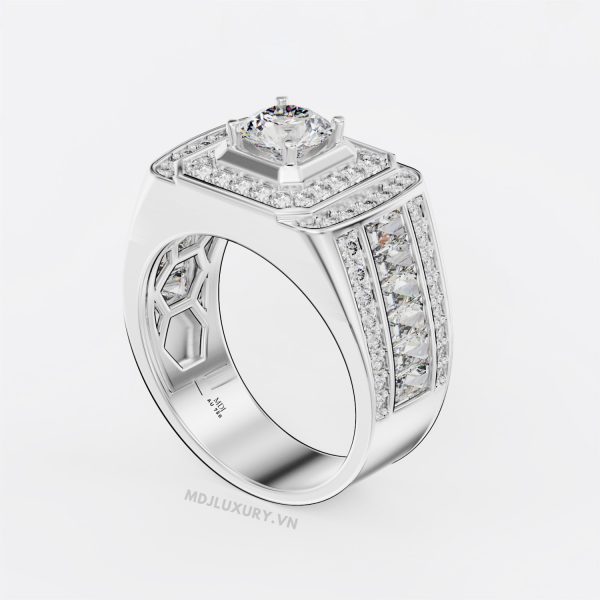 Nhẫn Nam Vàng Đá Ruby cao cấp 18K MDJ LUXURY - NN366