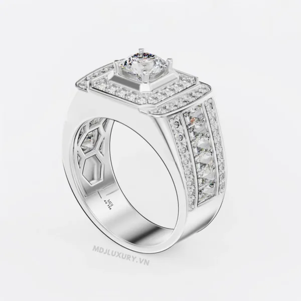 Nhẫn Nam Vàng Đá Ruby cao cấp 18K MDJ LUXURY - NN366