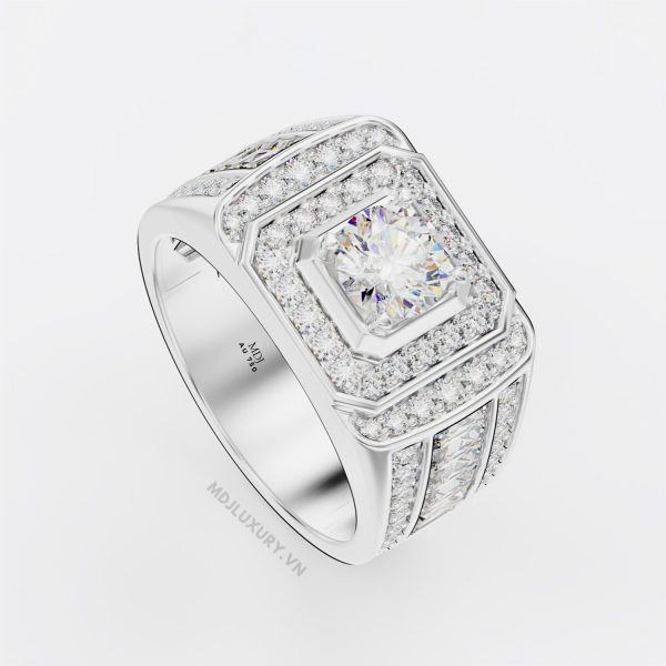 Nhẫn Nam Vàng Đá Ruby cao cấp 18K MDJ LUXURY - NN366