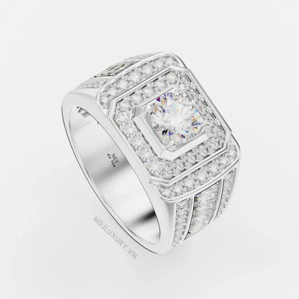Nhẫn Nam Vàng Đá Ruby cao cấp 18K MDJ LUXURY - NN366