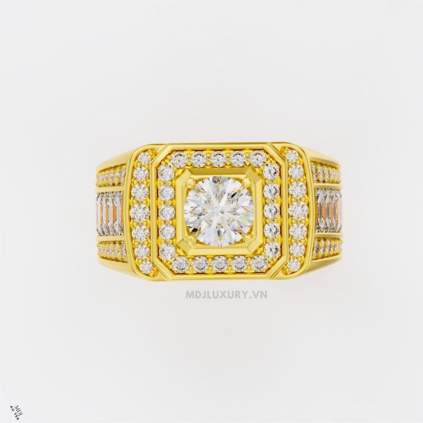 Nhẫn Nam Vàng Đá Ruby cao cấp 18K MDJ LUXURY - NN366