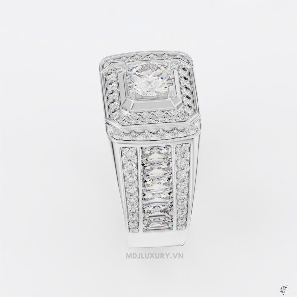 Nhẫn Nam Vàng Đá Ruby cao cấp 18K MDJ LUXURY - NN366