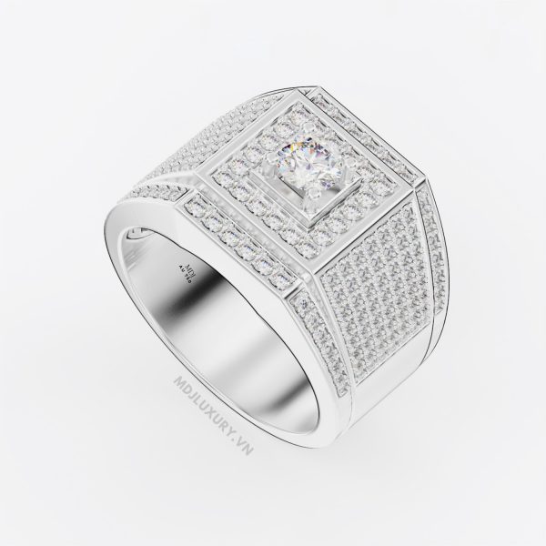 Nhẫn Nam Vàng Đá Ruby và kim cương cao cấp 14K MDJ LUXURY - NN368