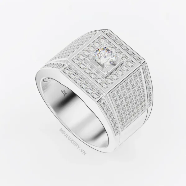 Nhẫn Nam Vàng Đá Ruby và kim cương cao cấp 14K MDJ LUXURY - NN368