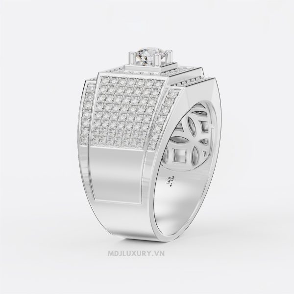 Nhẫn Nam Vàng Đá Ruby và kim cương cao cấp 14K MDJ LUXURY - NN368