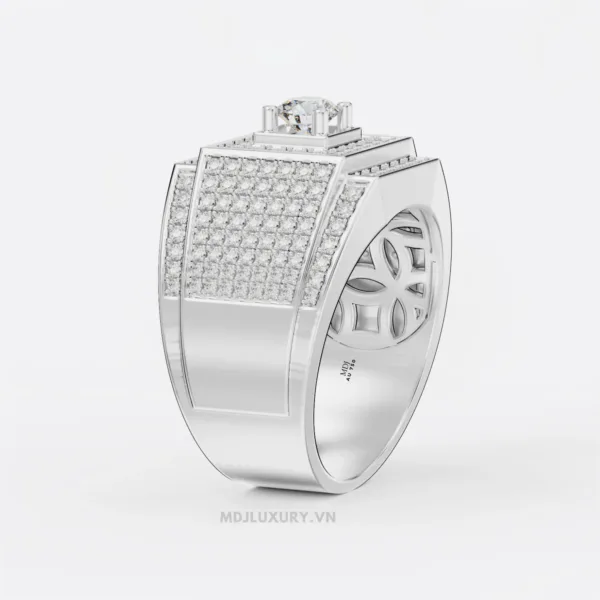 Nhẫn Nam Vàng Đá Ruby và kim cương cao cấp 14K MDJ LUXURY - NN368