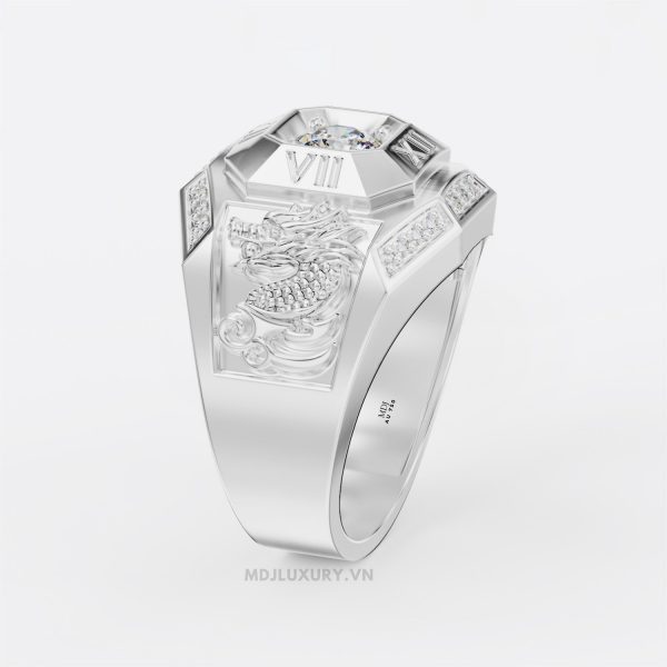 Nhẫn Nam Vàng Đá Ruby và kim cương cao cấp 14K MDJ LUXURY - NN369