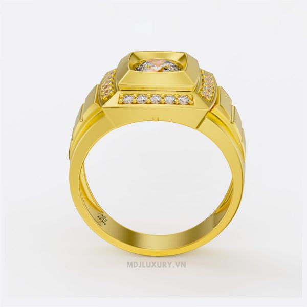 Nhẫn Nam Vàng Đá Ruby và kim cương cao cấp MDJ LUXURY - NN370