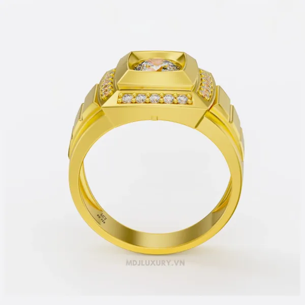 Nhẫn Nam Vàng Đá Ruby và kim cương cao cấp MDJ LUXURY - NN370