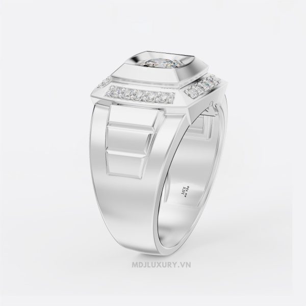 Nhẫn Nam Vàng Đá Ruby và kim cương cao cấp MDJ LUXURY - NN370