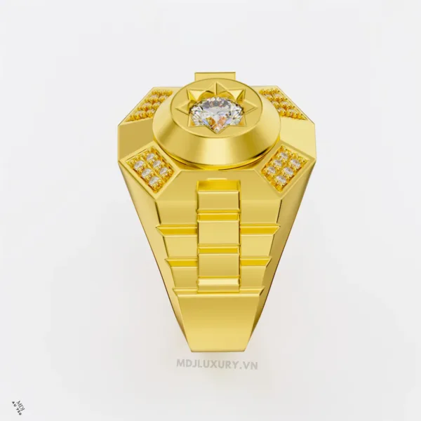 Nhẫn Vàng Nam Kim Cương Nhân Tạo Moissanite MDJ Vàng Tây 18K NN371