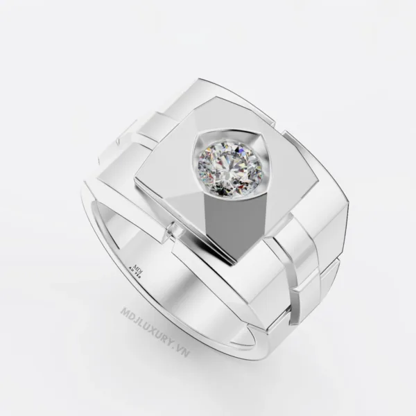 Nhẫn Vàng Nam Kim Cương Thiên Nhiên MDJ Vàng Tây 18K NN372