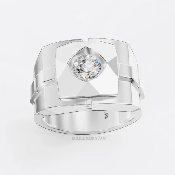 Nhẫn Vàng Nam Kim Cương Thiên Nhiên MDJ Vàng Tây 18K NN372