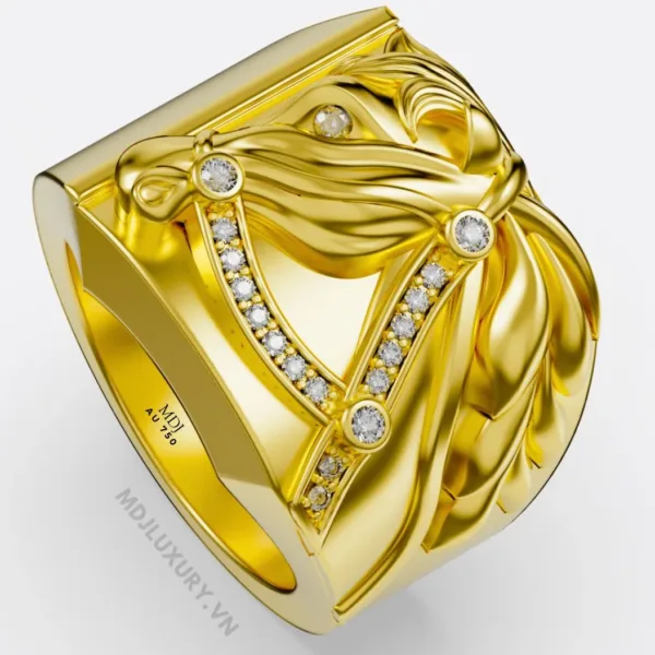 Nhẫn Vàng Nam Tuổi Ngọ MDJ Vàng Tây 18K NN373