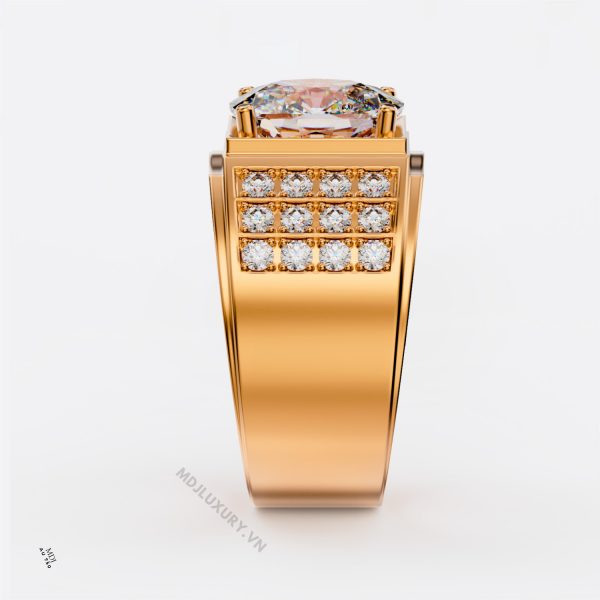 Nhẫn Vàng Nam đá Ruby cao cấp MDJ Vàng Tây 18K NN375