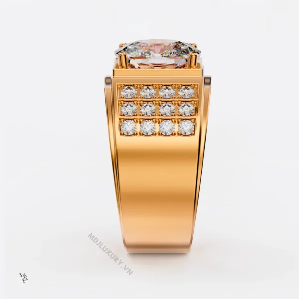 Nhẫn Vàng Nam đá Ruby cao cấp MDJ Vàng Tây 18K NN375