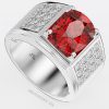 Nhẫn Vàng Nam đá Ruby cao cấp MDJ Vàng Tây 18K NN375