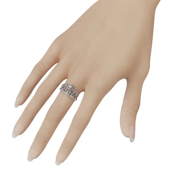 Nhẫn Nữ Vàng Tây 18K Hình Vương Miện Cao cấp NNU192