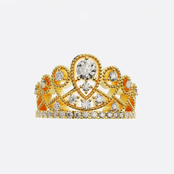 Nhẫn Nữ Vàng Tây 18K Hình Vương Miện Cao cấp NNU192