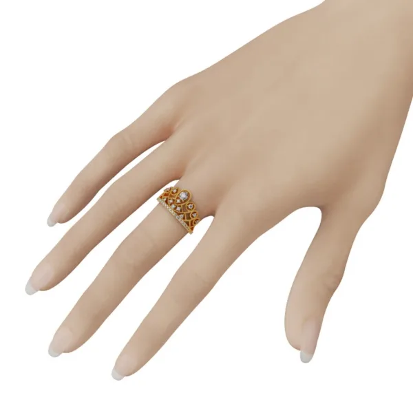 Nhẫn Nữ Vàng Tây 18K Hình Vương Miện Cao cấp NNU192