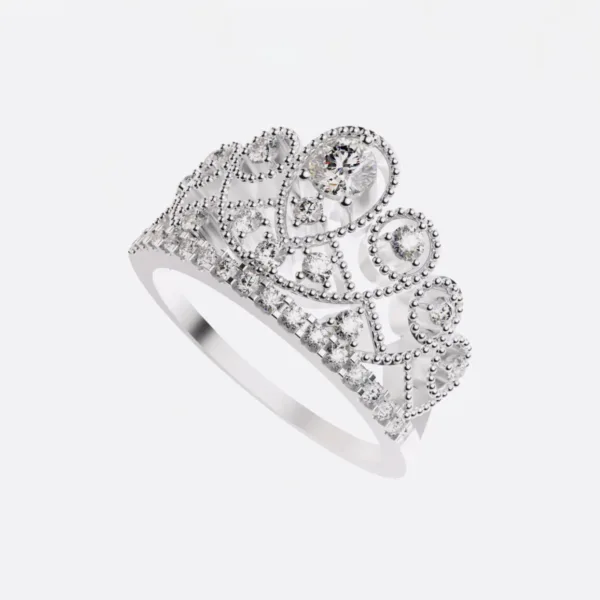 Nhẫn Nữ Vàng Tây 18K Hình Vương Miện Cao cấp NNU192