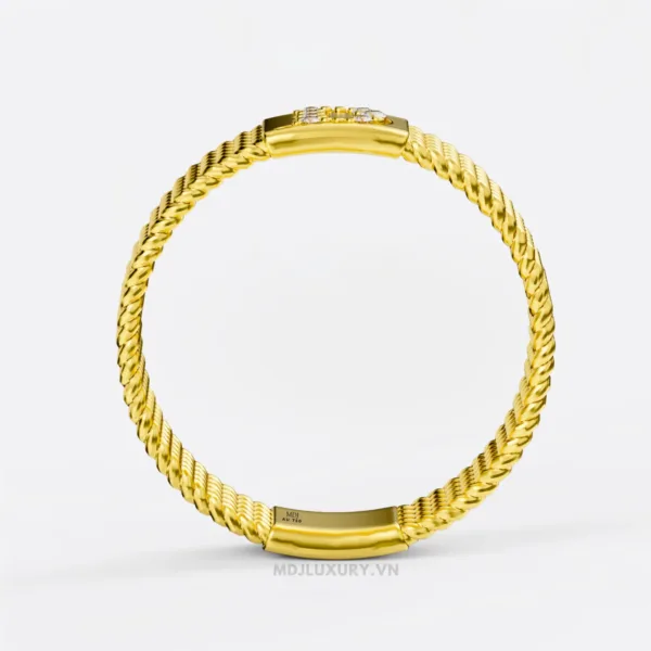 Nhẫn nam vàng 18K đính kim cương thiên nhiên cao cấp Chữ D NN380