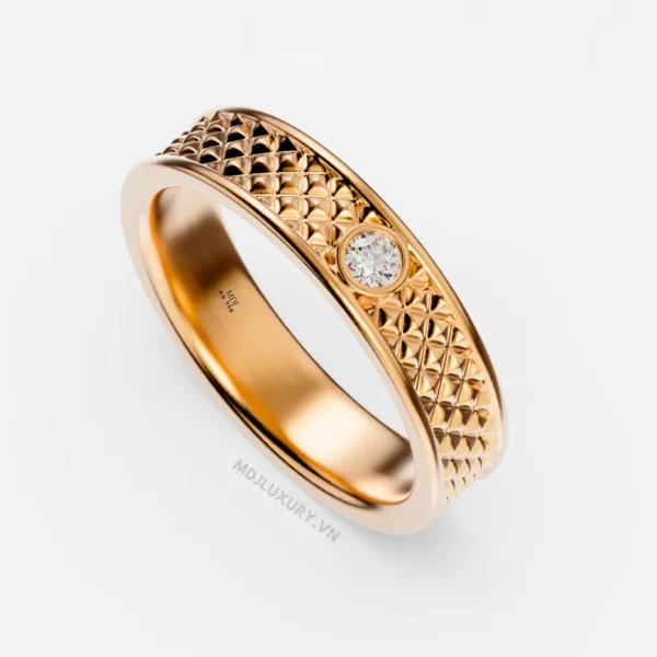 Nhẫn nam vàng 18K đính kim cương thiên nhiên cao cấp NN381
