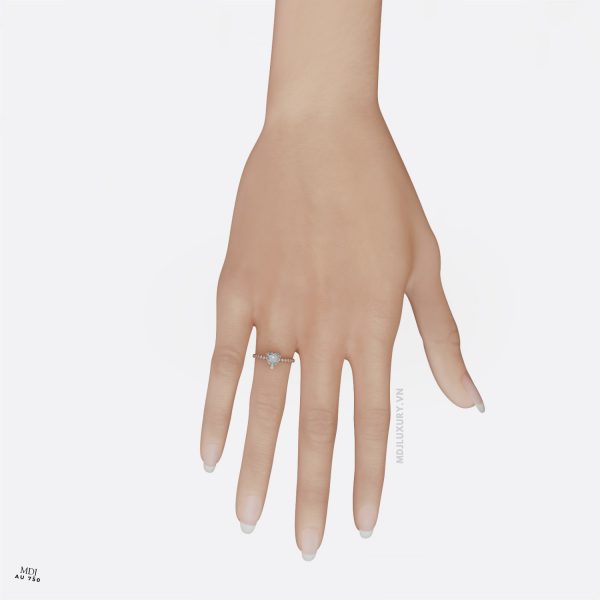 Nhẫn Cầu Hôn Trái Tim Vàng Hồng NNU195